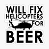 fix copter for beer funny sticker