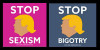 STOP SEXISM STOP BIGOTRY STICKER