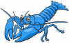 Blue Lobster Fish Sticker 3