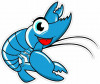 Blue Shrimp Fish Sticker 4