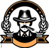SMOKING GUY ROUND STICKER 2