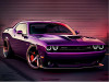 DODGE CHARGER PURPLE ART car pic sticker