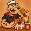 POPEYE KFC FUNNY STICNER