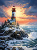 BOATING LIGHT HOUSE AI ART STICKERS 1