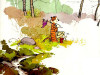 Calvin and Hobbes Rectangular Color Stickers 01