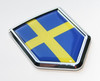 Sweden Swedish Flag Decal Car Chrome Emblem Sticker