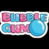 blue pink bubble gum candy sticker