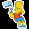 bart simpson grin drinks milk