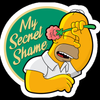 homer my secret shame Simpsons Sticker