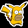 homer pikachu Simpsons Sticker
