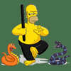 homer snake dance simpsons sticker