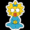 maggie waiting simpsons sticker