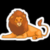 lion king mighty lion rests weatherproof sticker