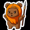 ewok spear cartoon sticker