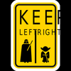 star wars keep left right cartoon sticker