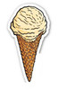 Waffle Cone Ice Cream Food Sticker