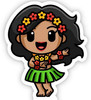 Hula Girl Hawaiian sticker