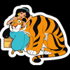 aladdin jasmine rajah Cartoon Sticker