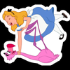 alice in wonderland flamingo Cartoon Sticker