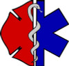 Maltese Cross Star of Life FIREFIGHTER EMT STICKER