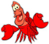 ARIEL Sebastian Crab Little Mermaid Cartoon Car Bumper Vinyl Sticker