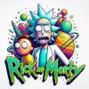 Rick & Morty space logo sticker