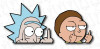 Rick and Morty Flip Off Peeking Sticker