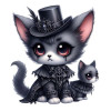 Cute Cartoon Cat in Tophat Sticker