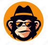 Cool Monkey round orange sticker