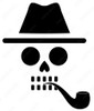 smoking skull diecut decal