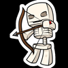 minecraft cute skeleton gamer sticker