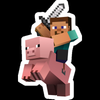 minecraft steve pig gamer sticker