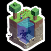 minecraft world cube gamer sticker