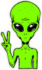 COOL PEACE ALIEN STICKER 1