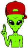 COOL PEACE ALIEN STICKER 3