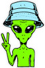 COOL PEACE ALIEN STICKER 4