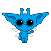 Blue Yoda Alien Sticker