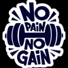 no pain no gain guy sticker