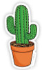 Round Mini Cactus plant flower sticker