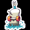 floating skateboard and rock hand sk8 sticker