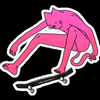 pink cat sk8 sticker