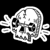 skate head skull sk8 sticker