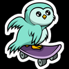 skate mint owl sk8 sticker