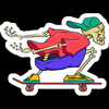skeleton skateboard sticker