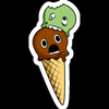 ice cream zombie sticker