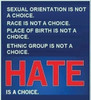HATE IS A CHOICE POLITICAL STICKER