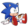 sonic hedgehog eating hot dog STICKER
