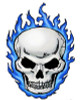 blue flaming skull tattoo car sticker