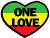 One Love in Heart Sticker