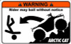 Artic Cat Funny Warning Stickers Set 2